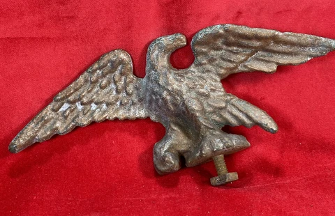 Antique Bronze Eagle ~ Finial, Topper & Screw w/ Square Nut, 7 1/4" Wingspan Cover