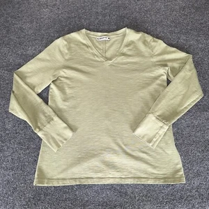 American Giant Shirt V-Neck Mens Medium Green Supima Cotton Long Sleeve Casual - Picture 1 of 7
