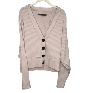 Enza Costa Rippstrick Cardigan Pullover Gr. Medium hellrosa - Bild 1 von 8