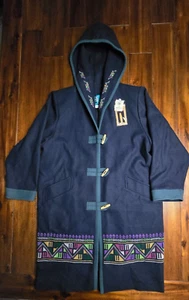 Hua cappotto giapponese mantello giacca antica blu donna nuovo con etichetta petto 48 pollici - Foto 1 di 12