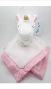 Carter Baby Security Blanket White and Pink Unicorn Cuddle Plush NWT - Picture 1 of 5