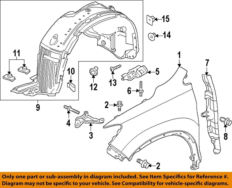 Componentes de guardabarros para pasaporte HONDA OEM 16-21 - Soporte de guardabarros 60262TG7A00ZZ Foto 1 de 1