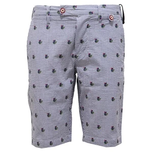 0499AB Bermuda Mens AT.P.CO Blue/White Stripes Printed Short Pant - Picture 1 of 4