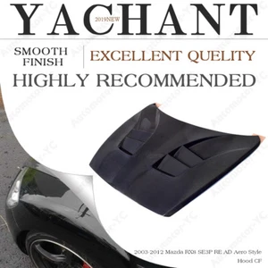CARBON Front Bonnet Hood Cover Kit For 03-12 Mazda RX8 SE3P RE AD Aero Style - Foto 1 di 20