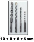 4 tlg 10 + 8 + 6 + 5mm BOSCH SDS Quick Betonbohrer SET Hammerboher UNEO Stein Ø