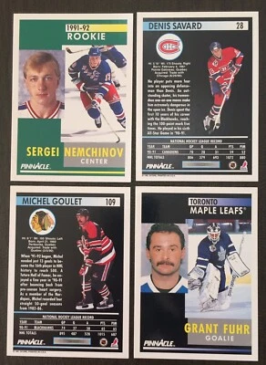 ( U SELECT CARDS ) 1991-92 Pinnacle Hockey Singles 1-210**🔽 - Image 1 of 3