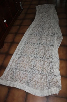 PAIRE DE RIDEAUX DENTELLE DE CALAIS PARFAIT ETAT 120 X270 VINTAGE - Photo 1/4
