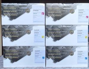 Lotto 6 Toner Trifoglio 2 Magenta 2 Ciano 2 Giallo Sostituisce HP 201A M252DW M277DW - Foto 1 di 4