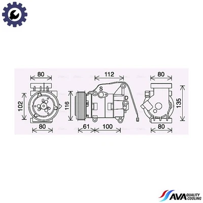 COMPRESSOR AIR CONDITIONING MZAK290 FOR MAZDA ZJ-46/VE 1.3L ZY-VE/DE 1.5L 4cyl 2 - Image 1 of 4