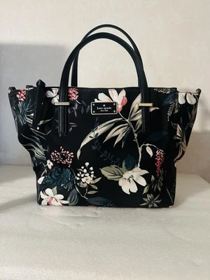 Сумка Kate Spade New York черная белая с цветочным узором женская Wilson Road ботаническая - Изображение 1 из 4