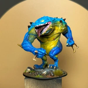 Nolzur's Marvelous Miniatures Blue Slaad Demon Toad Dungeons and Dragons PAINTED - Picture 1 of 3