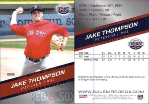 Jake Thompson 2018 Choice Salem Red Sox #25 RC Card FREE SHIP *AutographDen* - Picture 1 of 1
