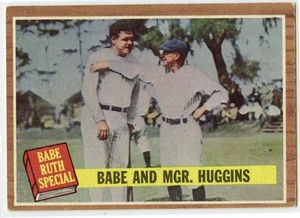 1962 Topps Baseball #137 Babe and Mgr. Huggins - Babe Ruth Special Card - P304 - Picture 1 of 2