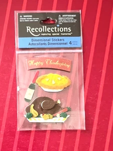 NEW & ONLY 1 & VERY RARE - HAPPY THANKSGIVING RECOLLECTIONS 3D STICKERS - Picture 1 of 1