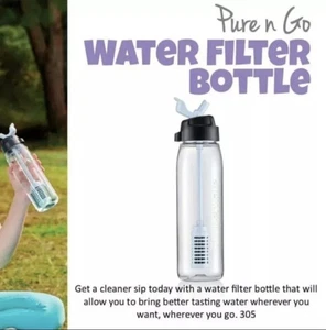 Tupperware Pure & Go Filter Waterbottle With Straw and 1 Filter NEW - Picture 1 of 3
