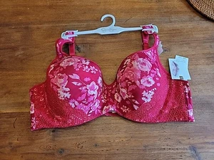 New JESSICA SIMPSON 42D Full Figure Comfort Strap Pink Floral - Picture 1 of 9