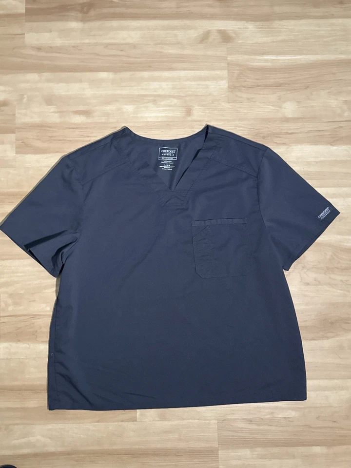 Blusa Médica Cherokee Workwear Revolution L Azul Marino Cuello en V Manga Corta Bolsillo RN93693 Foto 1 de 4
