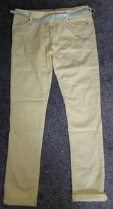 Ladies Yellow Cotton Chino Trousers. Size 14 - Picture 1 of 3