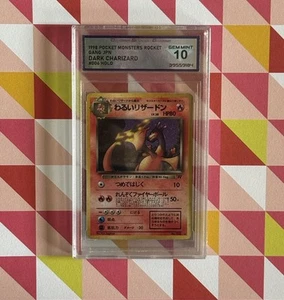 1997 Pokemon Japanese Team Rocket Dark Charizard Holo PSA Gem Mint DSG 10 - Picture 1 of 4