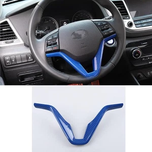 Cubierta interior del volante de fibra de carbono azul para Hyundai Tucson 2016-2019 - Imagen 1 de 5