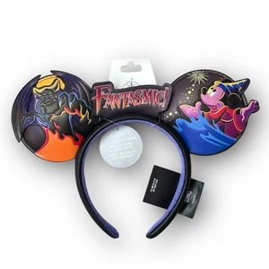 Disney Parks 2025 Fantasmic Sorcerer Mickey Ear Headband Glow In The Dark NEW - Picture 1 of 8