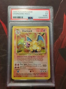 1999 POKEMON BASE SET UNLIMITED #4 CHARIZARD-HOLO PSA 5(MK) - Picture 1 of 2