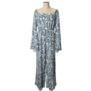 SHEIN Gray Marble Flare Arm Sleeve Jumpsuit Pantsuit 4XL - Picture 1 of 2
