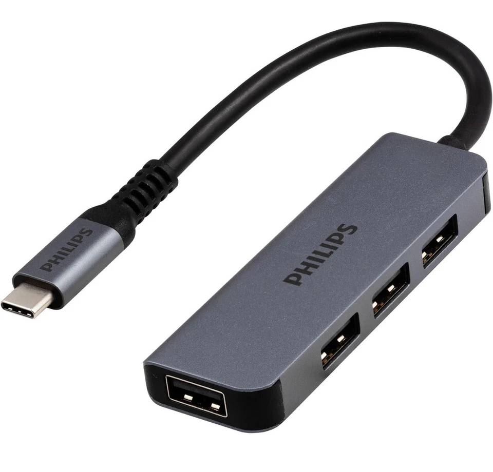 PHILIPS USB-C-USB Hub 4 USB 480 Mbps Data Transfer Multiport Adapter SWL3573S/37 - Image 1 of 1