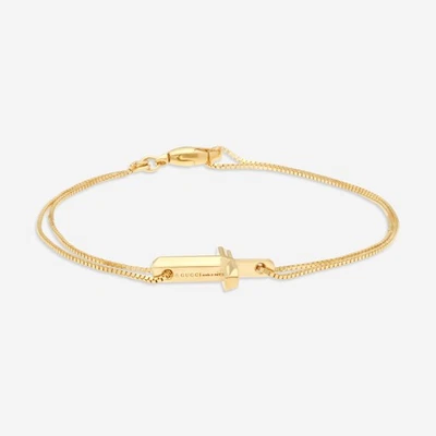 Gucci 18kt Yellow Gold with Cross Charm Bracelet YBA7593540010 MSRP $1750 - Image 1 of 4