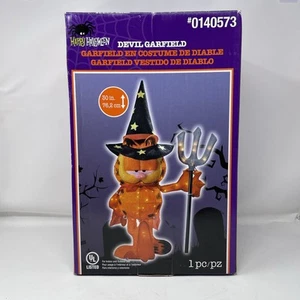HAPPY HALLOWEEN Devil Garfield 2,5 piedi diavolo da interno esterno funziona benissimo testato - Foto 1 di 9