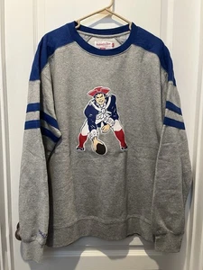 Sudadera Mitchell & Ness Throwbacks New England Patriots cuello redondo talla 2XL - Imagen 1 de 9