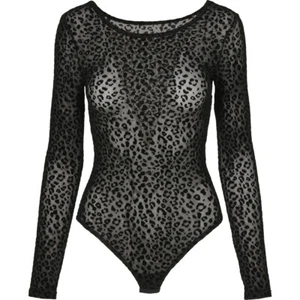 Urban Classics Ladies Flock Lace Body Jumpsuit Elastic Fabric Leo-Design - Picture 1 of 18