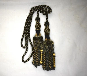 Gardinenvorhang Raffhalter in schwarz und gold - Bild 1 von 3