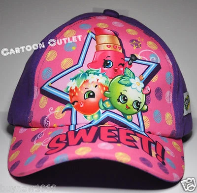 SOMBRERO SHOPKINS GORRA DE BÉISBOL NIÑAS DISFRAZ CUMPLEAÑOS AJUSTABLE PÚRPURA NUEVO CON ETIQUETAS DULCE GIF Foto 1 de 3