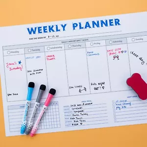 Large Fridge Notice A3 Board Magnetic Memo Weekly Family Meal Planner Whiteboard - Picture 1 of 4
