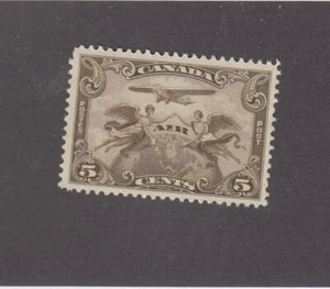 CANADÁ (MK3982) # C1 EN ESTADO BASTANTE BUENO-MLH 5 cts 1928 2 FIGURAS ALADAS CON GLOBO CAT VAL $20 - Imagen 1 de 1