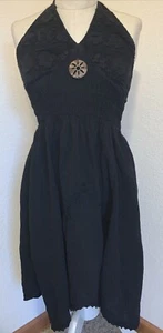 LOT of 2 Sz XS tank Dress stretch black green Sundress 1942 - Picture 1 of 12
