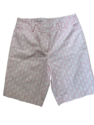 J. CREW MUJER PERFECTO CORTO ROSA Y BLANCO FLORAL ALGODÓN TALLA 8 Foto 1 de 4