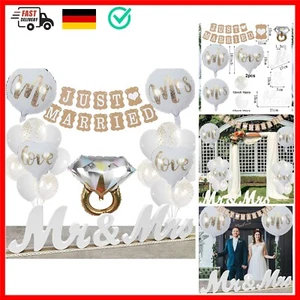 Hochzeitsdeko Set - Mr & Mrs Deko Hochzeit Just Married Girlande Hochzeit Dek... - Bild 1 von 9