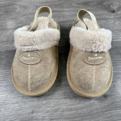Tobogán de gamuza Bearpaw niña pequeña talla 5 suave usado en excelente estado Foto 1 de 4