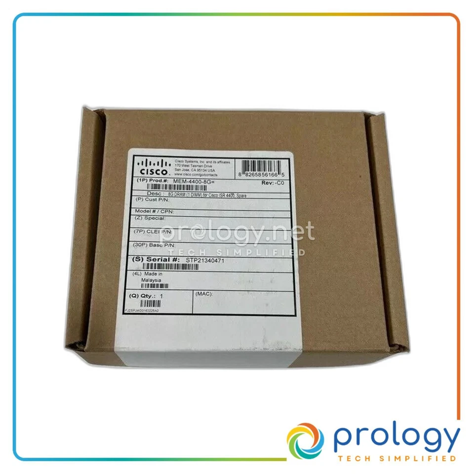 *Brand New* Cisco MEM-4400-8G (1x8GB) 8GB Memory Module for Cisco 4400 4431 4451 - Image 1 of 2