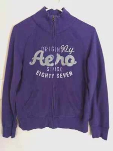 Aeropostale Damen Sweatshirt L Jacke Lila Full Zip Langarm Taschen NY 87 - Bild 1 von 4