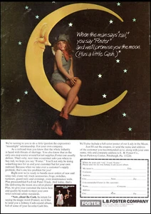 1974 vintage AD L.B.FOSTER, Rail & Track Products Railroad Girl on Moon 060125 - Imagen 1 de 1