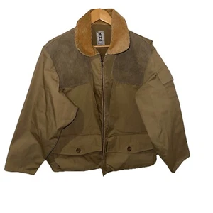 Vintage Bob Allen Gun Club Chore Hunting Coat Jacket Game Pouch Talon Zip Sz L - Picture 1 of 19