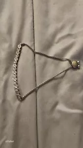 10k White Gold Diamond Tennis Bracelet - Picture 1 of 4