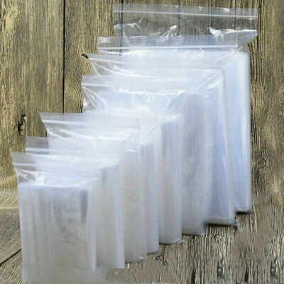 100x Strong 2-Mil Zipper Baggies Clear Reclosable lock Zipper Plastic Bags Poly - Image 1 of 4