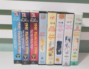 ENID BLYTON BOOKS FAMOUS 5 VIDEOS X 8! FIVE ON  A TREASURE ISLAND DEMONS ROCKS + - Zdjęcie 1 z 2