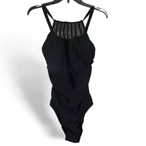 Women High ☀️ Neck One Piece Swimsuit Tummy Suit Mesh Swimwear for Teen Girls - Picture 1 of 6