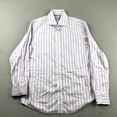 Report Collection Shirt Mens Large Purple Striped Cotton Long Sleeves Button Up - Image 1 of 4