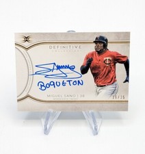 Miguel Sano 2018 Topps Definitive Collection DCA-MS Boqueton Blue Ink Auto #d/35
